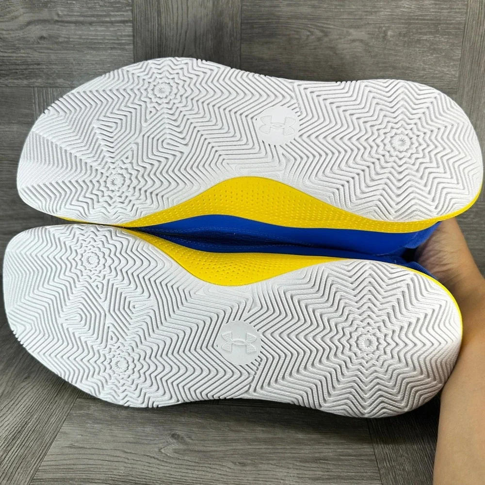 Under Armour Curry Basketball Shoes Mens 11.5 Blue‎ Yellow NEW 3026622-400